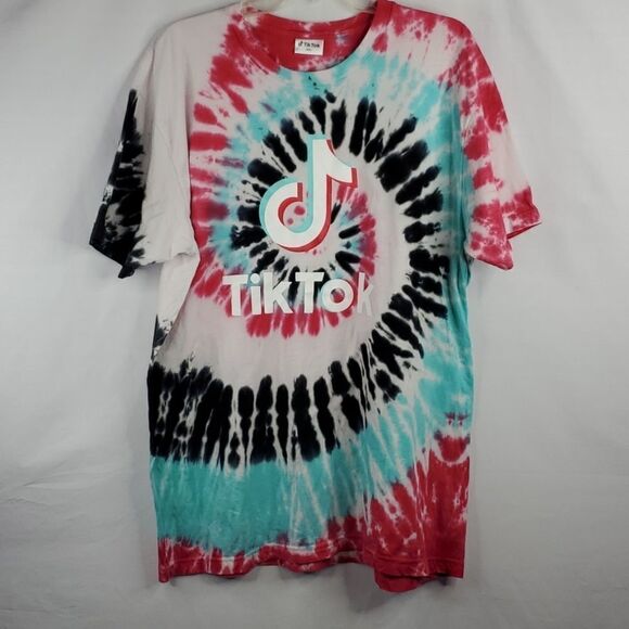 XXL TIK TOK PINK MINT GREEN TIE DYE PROMO TSHIRT 2X - Picture 1 of 6